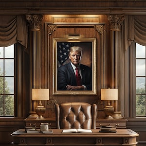 Impresión en lienzo o póster del retrato de Donald J. Trump, presidente de los Estados Unidos en 2024. Lienzo o póster para pared. Alta calidad