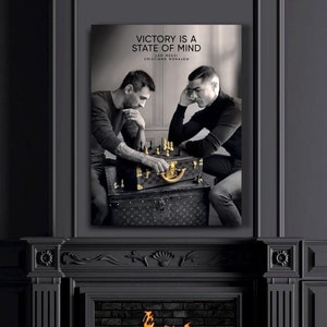 Messi & Ronaldo Playing Chess Wall Art – Football Legends Canvas Print or Poster, Soccer Fan Gift, Ready to Hang Decor
