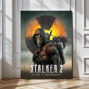 Póster de papel o lienzo para pared de STALKER 2. Un gran regalo para jugadores. Diversión en el juego. Alta calidad.