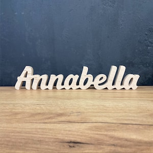 Annabella Wood Sign, Freestanding Letters, 3D Wood Sign, Word Cut outs, Design your own, Shelf Decor,  Custom Wooden Signs