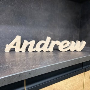 Letrero de madera personalizado, letras de su nombre independientes, letrero de madera 3D, recortes de palabras, diseñe el suyo propio, decoración de estante, letreros de madera personalizados