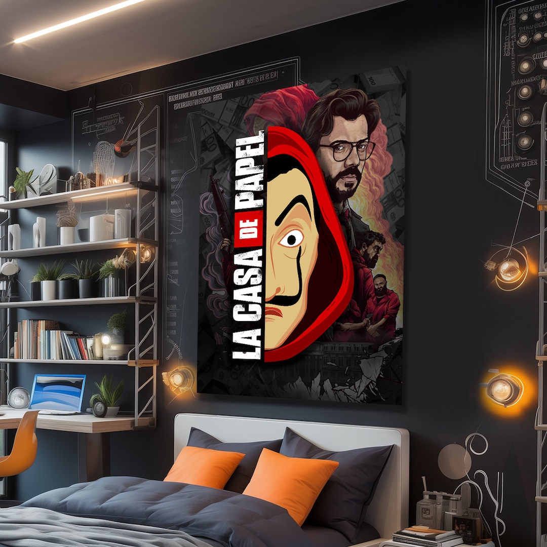 La Casa De Papel Bella Ciao Money Heist Wall Art Canvas or Poster. High