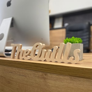 Nombre de letras independientes, letrero de madera 3D, recortes de palabras, diseña el tuyo propio, decoración en el estante, letreros de madera personalizados