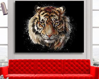 Tiger Portrait Wall Art, Ready to Hang Canvas or Poster