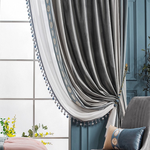 Pair Of Luxury Velvet Window Curtains Bedroom Living Room Pair Of Luxury Velvet Window Curtains, Window Curtains For Living Room