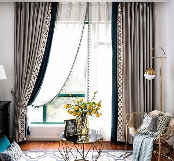Pair of Luxury Velvet Window Curtain Draperis Bedroom Living Etsy UK
