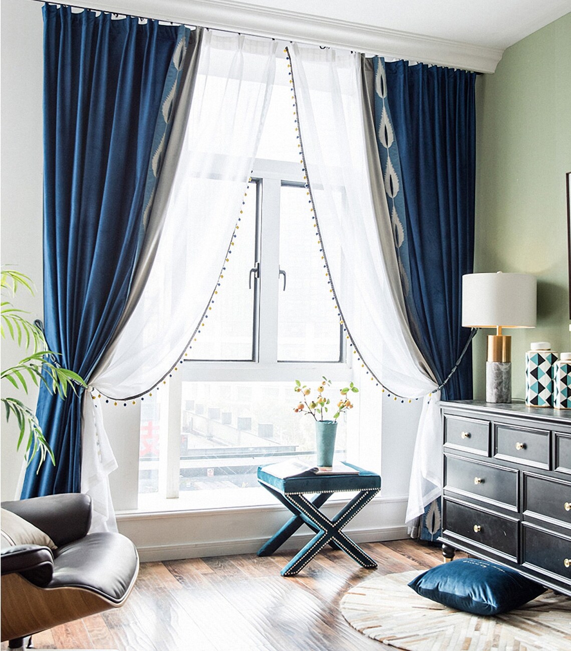 Fenstervorhänge Schlafzimmer Paar Teal/Gold Samt Fenstervorhänge Schlafzimmer & Wohnzimmer | Etsy