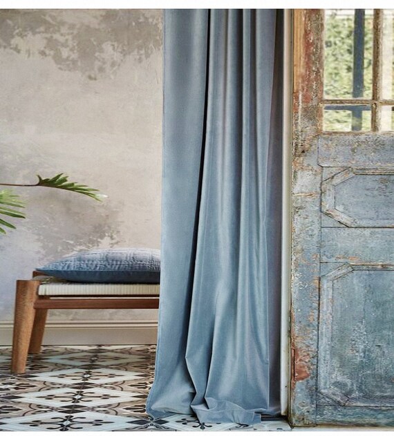 Pair Of Luxury Velvet Curtains Solid Color Curtains Living Etsy