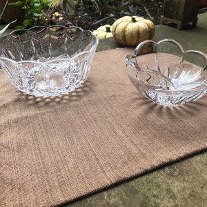 Vintage Heisey Crystal Clear Glass Petal Edge Bowls Criss Cross Pattern Starburst Glass