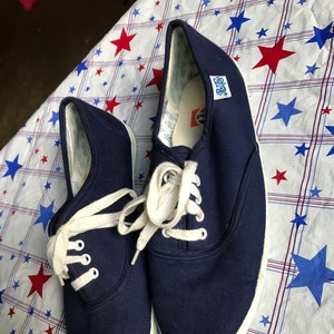 Vintage Retro Navy Canvas Pepsi Souvenir Promotional Women's Pepsi-Cola Keds Tennis Shoes Size 9 Preowned Gently Used One Pair