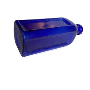 Rare Antique Cobalt Blue Glass Case-Shaped Large Medicine Bottle Circa the 1800s