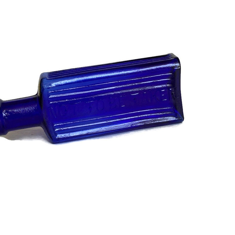 Rare Antique Cobalt Blue Embossed Ridge Sided not to Be - Etsy