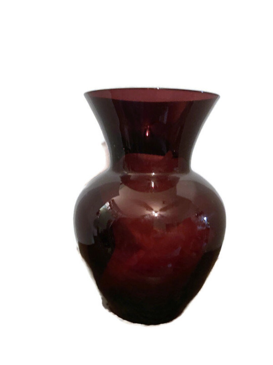 Vintage 7 Red Depression Glass Vase Excellent Condition Etsy