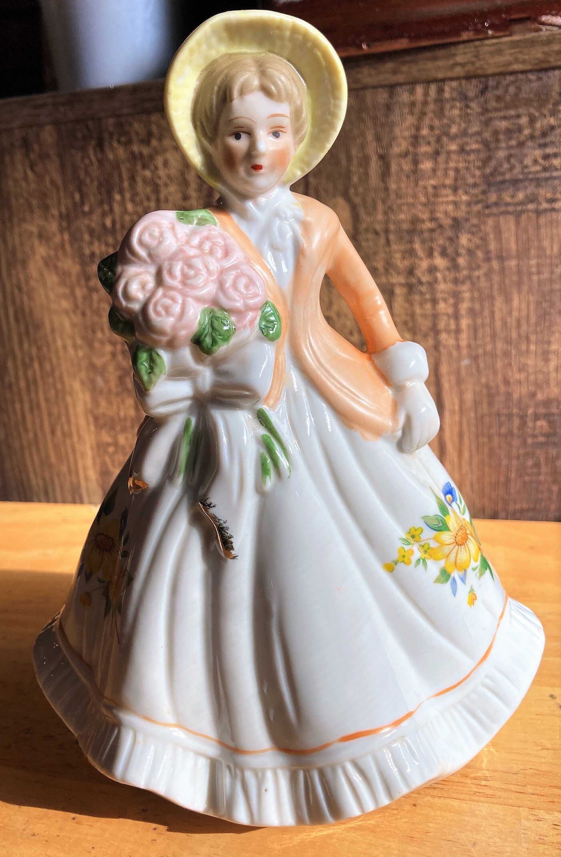 Vintage Hand Painted Porcelain Wind-up Musical Twirling 7