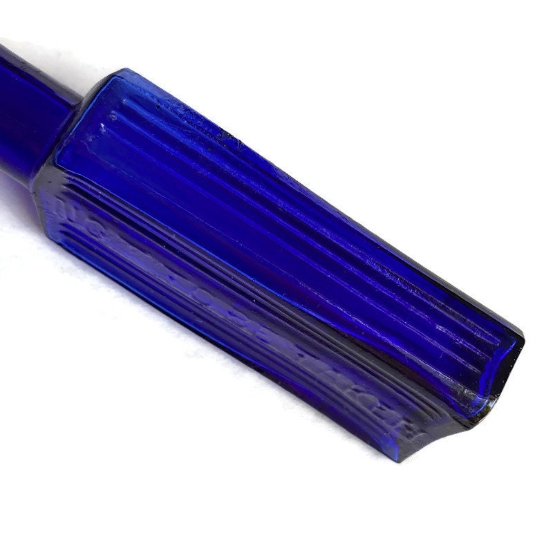 Rare Antique Cobalt Blue Embossed Ridge Sided not to Be - Etsy