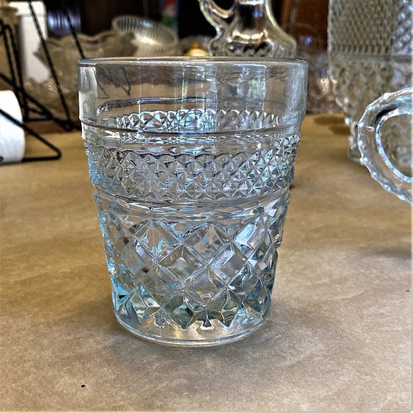 Vintage Mid Century Modern 1960s Anchor Hocking "Wexford" Clear Glass Double Old Fashioned Tumbler Excellent Condition