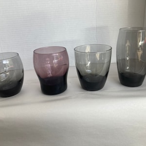 Your Choice of One (1) Vintage Libbey Glass Tumblers Replacements Amethyst Purple Smoke Gray Black Excellent Condition