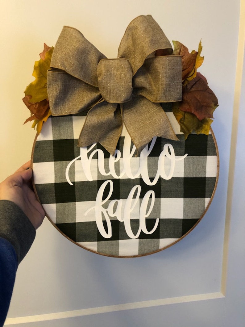 Hello Fall 12 Hoop Wreath