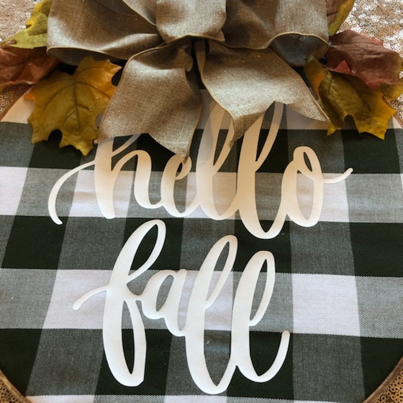 Hello Fall 12 Hoop Wreath