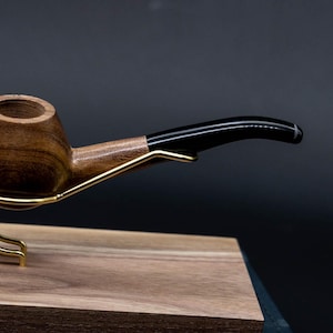 Handcrafted Briar Wood Tobacco Pipe  Classic Bent Stem Design