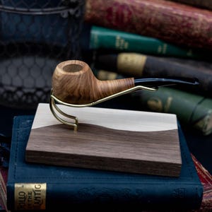 Beautiful Hand Crafted Black Walnut and Maple Tobacco Pipe Stand - Elegant & Durable Pipe Holder