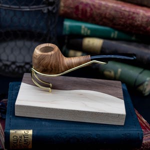 Beautiful Hand Crafted Black Walnut and Maple Tobacco Pipe Stand - Elegant & Durable Pipe Holder