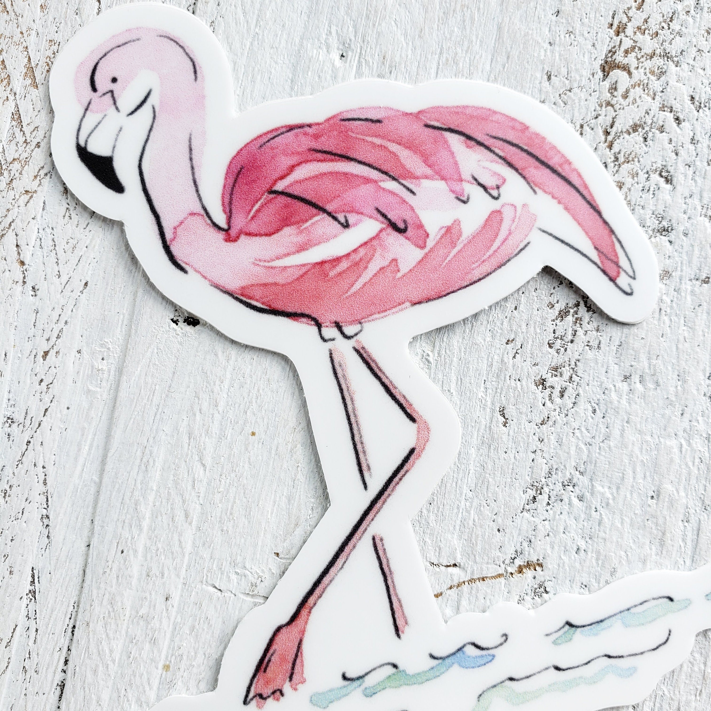 Flamingo Vinyl Sticker Flamingo Sticker Laptop Sticker Etsy