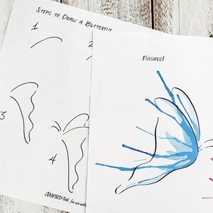 How to Draw Butterflies Printable Worksheets for Drawing Ideas, PDF Download