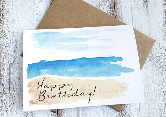 Beach Birthday Card Digital Card Guy Birthday Card Etsy