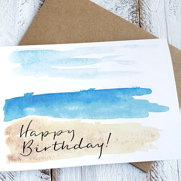 Beach Birthday Card, Digital Card, Guy Birthday Card