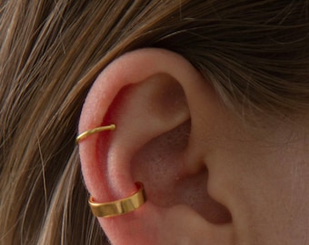 Gold Ear Cuff No Piercing - Dainty Sterling Silver Ear Cuff - Minimalist Ear Cuff