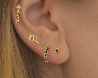 Snake stud earrings - Gold stud earrings - Sterling silver earrings - Dainty stud earrings