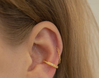 Gold Chain Earring - Minimalist Chain Earring - Sterling Silver Earring - Silver Chain Earring - Dainty Earring - Tiny Earring - For Daily