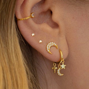 Orecchini a bottone Tiny Star - Orecchini a bottone delicati - Orecchini a bottone in argento sterling