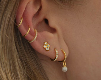 Sterling Silver Stud Earring - Tiny Minimalist Stud Earring