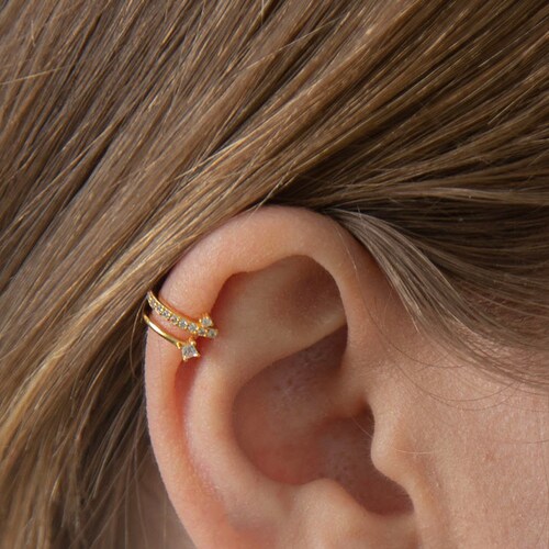 Wave Sterling Silver Ear Cuff No Piercing Conch Cuff Ocean Etsy