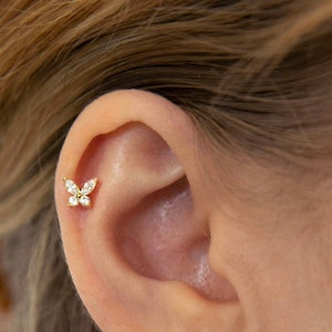 Butterfly Stud Earring - Dainty Stud Earring - Sterling Silver Stud Earring