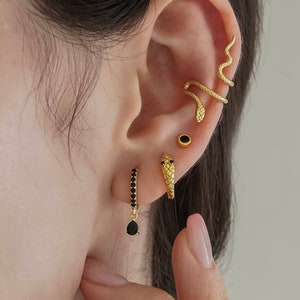 Snake Hoop Earrings - Sterling Silver Hoop earrings - Dainty Hoop earring