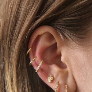 No Piercing Ear Cuff - Gold CZ Ear Cuff - Sterling Silver Ear Cuff (SINGLE)