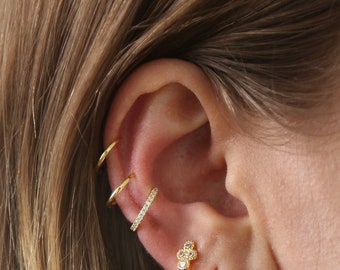 No Piercing Ear Cuff - Gold CZ Ear Cuff - Sterling Silver Ear Cuff (SINGLE)