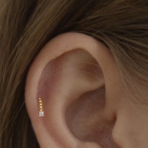 Chain dangle stud - Tiny gold stud - Silver tiny stud - Minimalist stud earring - Gold dainty stud - Dainty stud