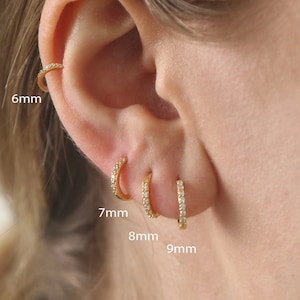 Cz tiny gold hoops - huggie hoops - hoop earring - Silver hoop earring - Gold hoop - Minimalist earring- Dainty hoop - small hoops - Daily