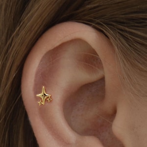 Star stud earrings - Dainty stud earrings - Sterling silver stud earrings