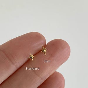 Tiny Starburst stud earrings - Dainty stud earrings - Sterling silver stud earrings