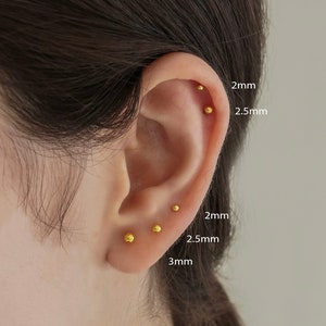 Dainty ball earrings - 2mm-3mm Ball gold studs - Silver gold studs - Tiny ball stud - Dainty ball stud - Small stud earrings (PAIR)