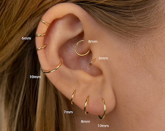 Tiny thin huggie hoops(PAIR) - Dainty huggie hoops - Simple huggie hoops - Gold huggie hoops - Silver huggie hoops lll