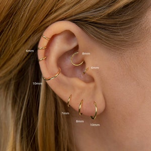 Tiny thin huggie hoops - Dainty huggie hoops - Simple huggie hoops - Gold huggie hoops - Silver huggie hoops (PAIR) kk