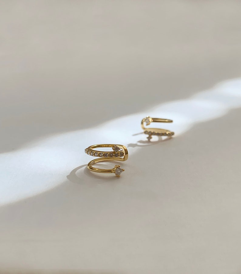 Cz Ear Cuff No Piercing sterling Silver Ear Cuff Dainty Ear Etsy