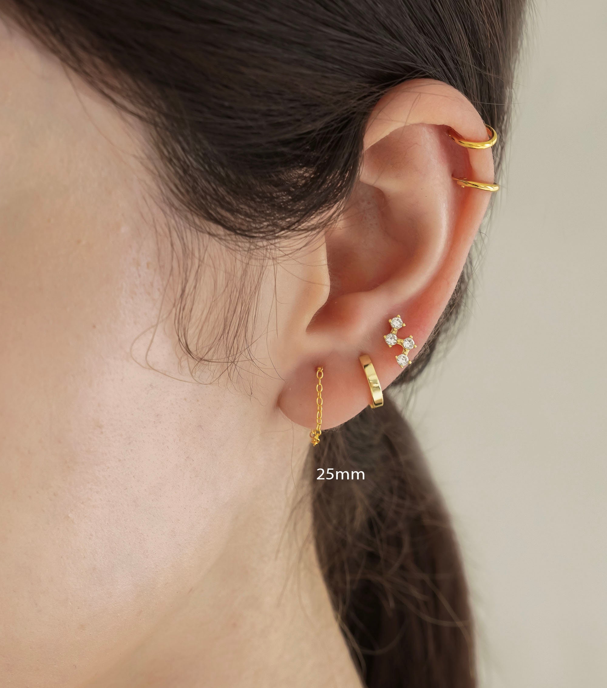Gold Chain Earring - Minimalist Chain Earring - Sterling Silver Earring - Silver Chain Earring - Dainty Earring - Tiny Earring - For Daily