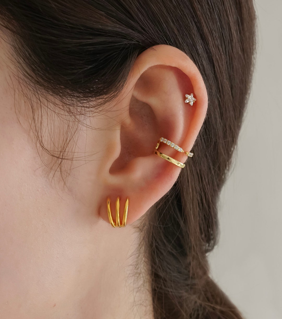 ③Own Light Ear Cuff Ring【#Casual】Silver Amazon.com: Ear Cuff Earring Sterling Silver Conch Non